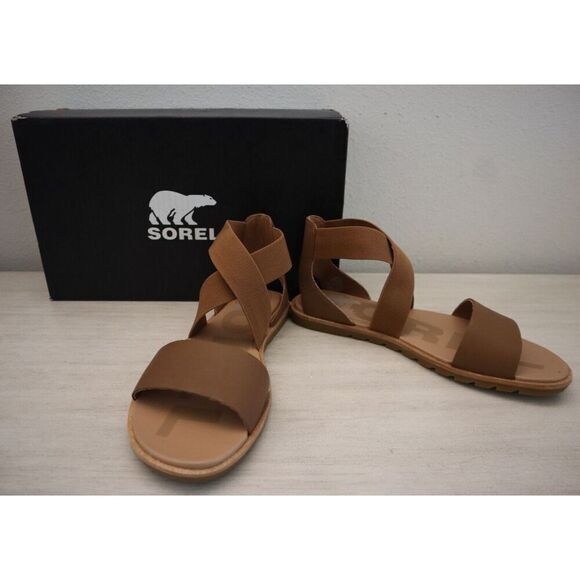 Sorel Women's Sz 7.5 Velvet Tan Leather Ella II Pull-On Sandals - Picture 1 of 11